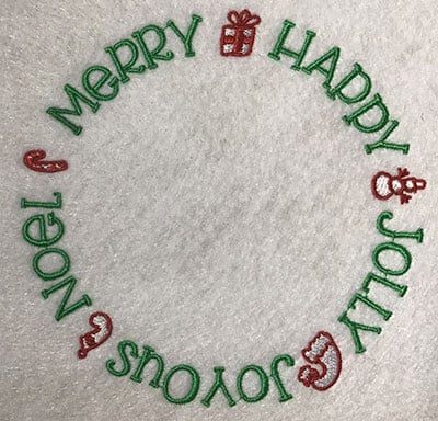 Embroidery Design: Merry Happy Lg<br> 5.35w X 5.29h
