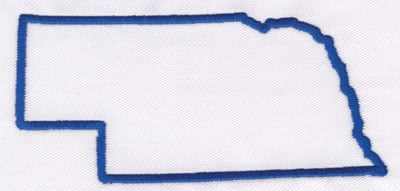 Embroidery Design: Nebraska Outline<br>2.36" x 4.91"