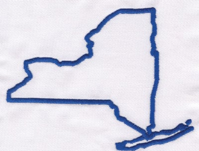 Embroidery Design: New York Outline<br>3.58" x 4.61"