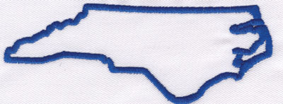 Embroidery Design: North Carolina Outline<br>1.89" x 4.92" | Embroidery Legacy Embroidery Design: North Carolina Outline<br>1.89" x 4.92"