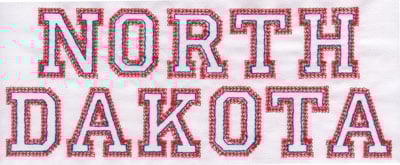 Embroidery Design: North Dakota Name<br>3.14" x 7.98"