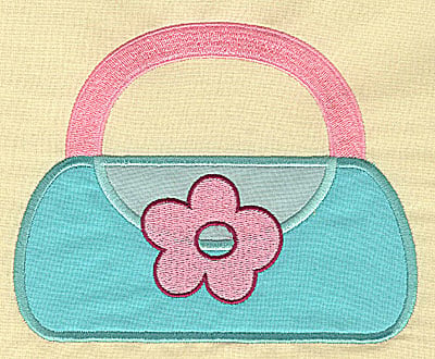 Embroidery Design: Girls handbag appliques<br> 5.95w X 4.73h