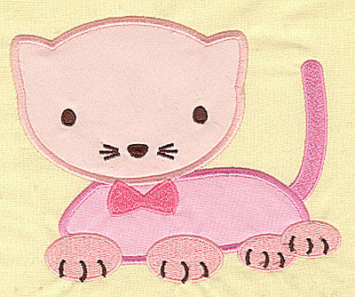 Embroidery Design: Pink Kitty appliques<br> 5.77w X 4.74h