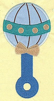 Embroidery Design: Baby Rattle applique <br> 6.77w X 3.41h