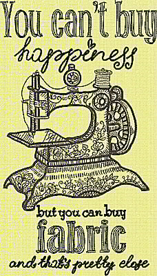 Embroidery Design: You can't buy happiness Large<br> 6.50w X 11.50h
