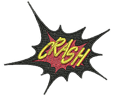Embroidery Design: Crash<br> 3.81w X 3.38h