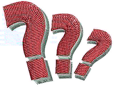 Embroidery Design: Question Marks<br> 1.88w X 1.44h | Embroidery Legacy Embroidery Design: Question Marks<br> 1.88w X 1.44h
