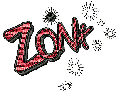 Embroidery Design: Zonk<br> 3.88w X 3.00h