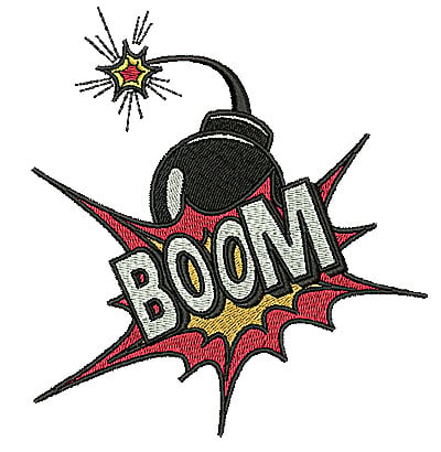 Embroidery Design: Boom<br> 4.50w X 4.88h