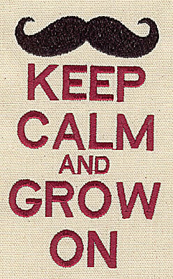 Embroidery Design: Keep Calm and Grow on<br> 3.23w X 5.34h