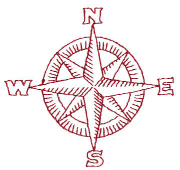 Embroidery Design: Compass<br>3.24" x 3.05"