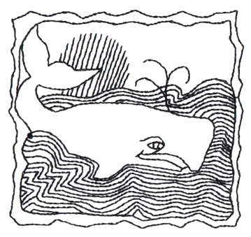 Embroidery Design: Whale - Outline<br>3.24" x 2.99"