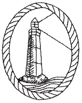 Embroidery Design: Rope Framed Lighthouse - Outline<br>2.36" x 2.98"