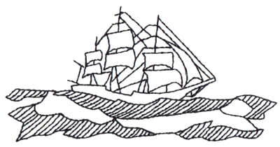 Embroidery Design: Clipper Ship - Outline<br>4.50" x 2.25"