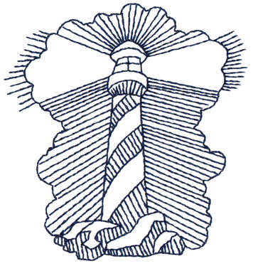 Embroidery Design: Lighthouse In Fog - Outline<br>3.28" x 3.47"