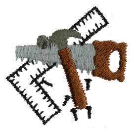 Embroidery Design: Carpenter's Tools<br>1.53" x 1.49"