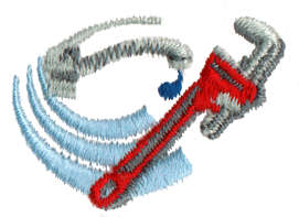 Embroidery Design: Plumber<br>1.48" x 1.12"