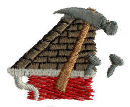 Embroidery Design: Roofing<br>1.45" x 1.13"