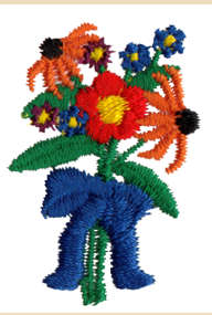 Embroidery Design: Flower Bouquet<br>1.09" x 1.57"