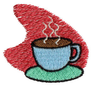 Embroidery Design: Hot Coffee/Tea<br>1.69" x 1.55"