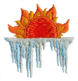 Embroidery Design: Sun Ice<br>1.47" x 1.51"