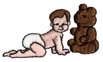 Embroidery Design: Baby, Bear<br>2.02" x 1.15"