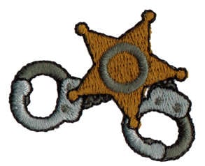 Embroidery Design: Sheriff Cuffs<br>1.35" x 1.59"