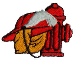Embroidery Design: Fireman Equipment<br>1.42" x 1.15"