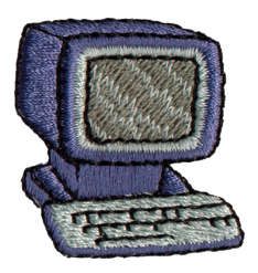 Embroidery Design: Fat Computer<br>1.31" x 1.33"