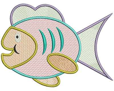 Embroidery Design: Fish Mylar<br> 6.62w X 4.97h | Embroidery Legacy Embroidery Design: Fish Mylar<br> 6.62w X 4.97h