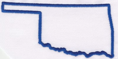 Embroidery Design: Oklahoma Outline<br>2.26" x 4.57"