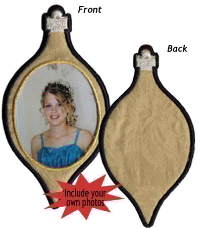 Embroidery Design: Christmas Ornament Teardrop<br>2.81" X 5.44"h