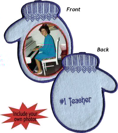 Embroidery Design: Christmas Ornament Mittens 2<br>3.83"w X 4.50"h | Embroidery Legacy Embroidery Design: Christmas Ornament Mittens 2<br>3.83"w X 4.50"h