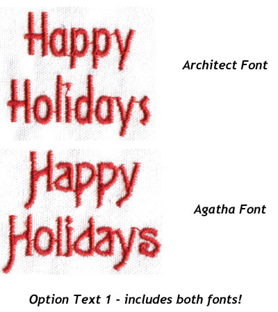 Embroidery Design: Christmas Ornament Happy Holidays Text<br>1.59"w X 1.27"h