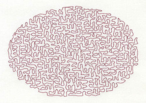 Embroidery Design: Stipple Oval Medium<br>4.85w X 3.31h