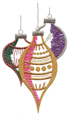 Embroidery Design: Christmas Tree Ornaments<br>2.65" x 4.37"