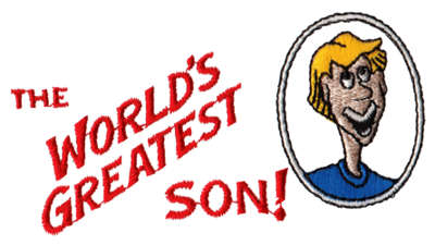 Embroidery Design: World's Greatest Son<br>4.08" x 2.07"