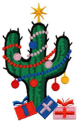 Embroidery Design: Cactus Christmas Tree<br>2.65" x 4.10" | Embroidery Legacy Embroidery Design: Cactus Christmas Tree<br>2.65" x 4.10"