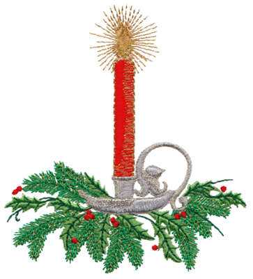 Embroidery Design: Candle Centerpiece<br>3.85" x 4.22"