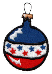 Embroidery Design: Flag Ornament 2<br>1.60" x 2.30"