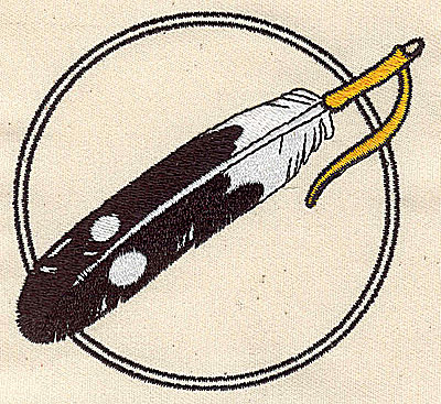 Embroidery Design: Indian feather<br> 3.68w X 3.50h
