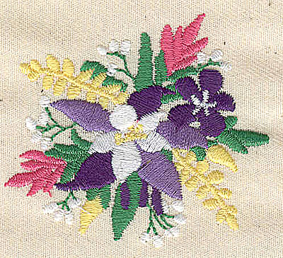 Embroidery Design: Floral Bouquet<br> 2.94w X 2.06h
