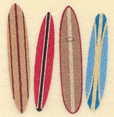 Embroidery Design: Four Surf Boards<br>4.83w X 5.38h