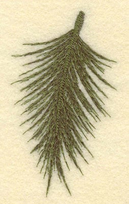 Embroidery Design: Palm Frond<br>1.95w X 3.43h