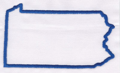 Embroidery Design: Pennsylvania Outline<br>2.50" x 4.15"