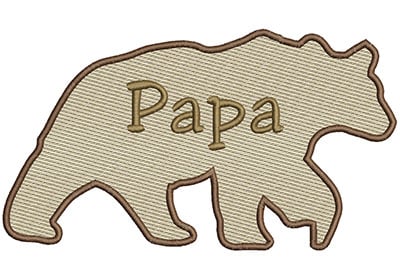 Embroidery Design: Papa Bear Lg<br> 8.66w X 4.86h