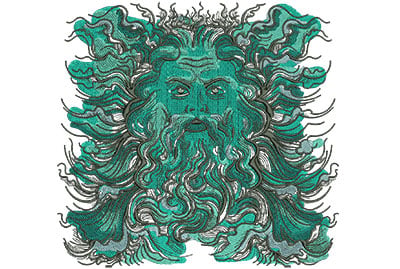 Embroidery Design: Poseidon Lg Low Density<br> 8.22w X 7.85h