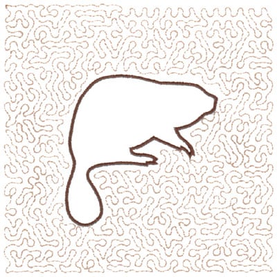 Embroidery Design: Beaver Quilt Square (Large Stipple)<br>5.96" x 5.94" | Embroidery Legacy Embroidery Design: Beaver Quilt Square (Large Stipple)<br>5.96" x 5.94"