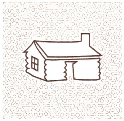 Embroidery Design: Log House Quilt Square (Large Stipple)<br>5.98" x 5.94"