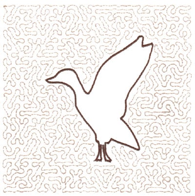 Embroidery Design: Goose Quilt Square (Large Stipple)<br>5.95" x 5.95"